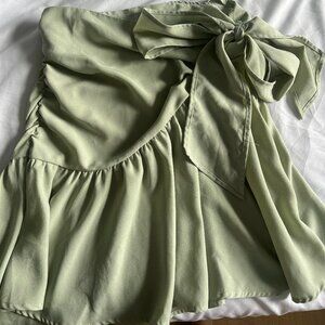Army Green Skirt with a Bow